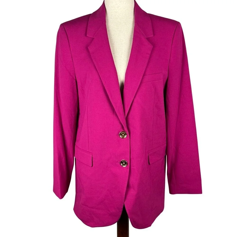 Michael Kors Pink Gold Button Blazer Jacket Womens‎ Size 10